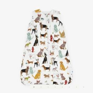 Little Unicorn Baby XL Cotton Muslin Sleep Bag Woof Dog Print White Breathable